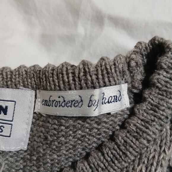 VTG Jantzen Classic Color Block Sweater Embroidered By Hand L/XL Grey/Aqua - Picture 7 of 16